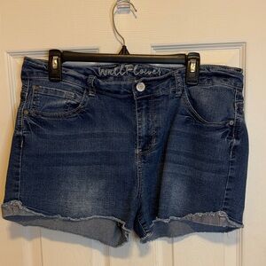 Wallflower Dark Wash Jean Shorts